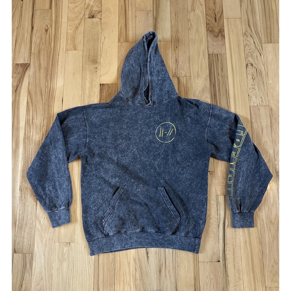Twenty One Pilots Trench Acid Wash Hoodie Sweatshirt Med Gray Bandito